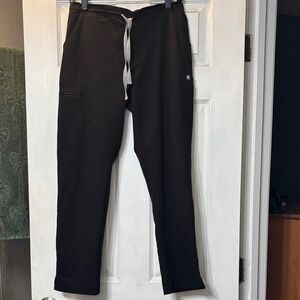 Figs Women's Black pants  with Gray Drawstring